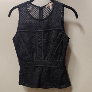 Elegant Black Lace Sleeveless Top